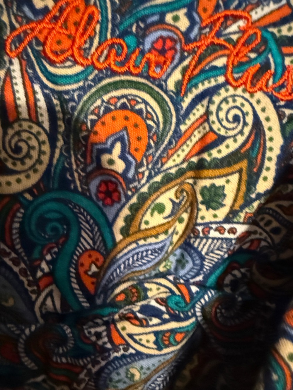 Alan Flusser Multicolor Paisley Button-Down Shirt with Teal Accents - Picture 2 of 3